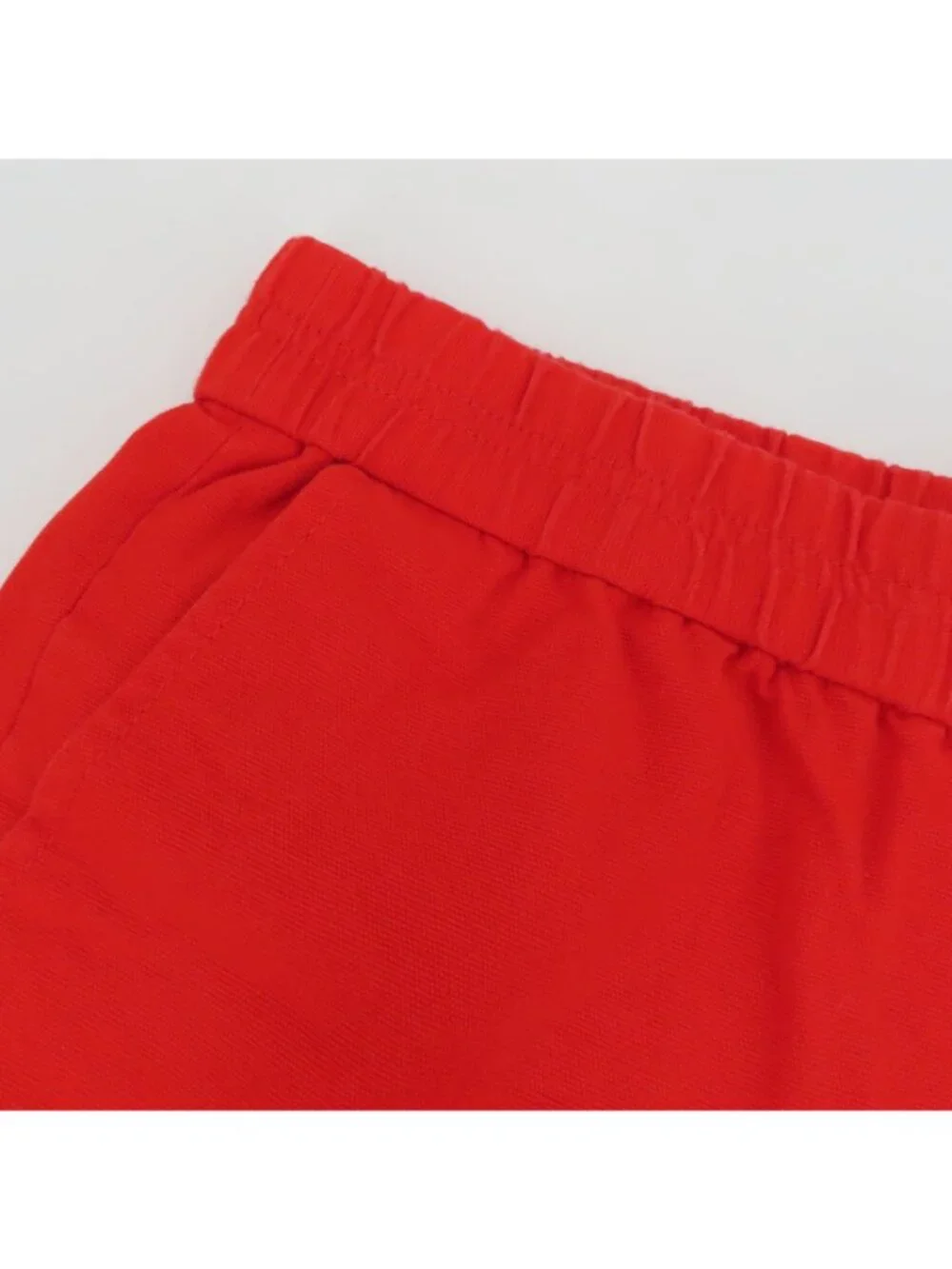 J Crew Women 6 Red Orange Pull On Shorts Pockets All Cotton Stretch Waistband
